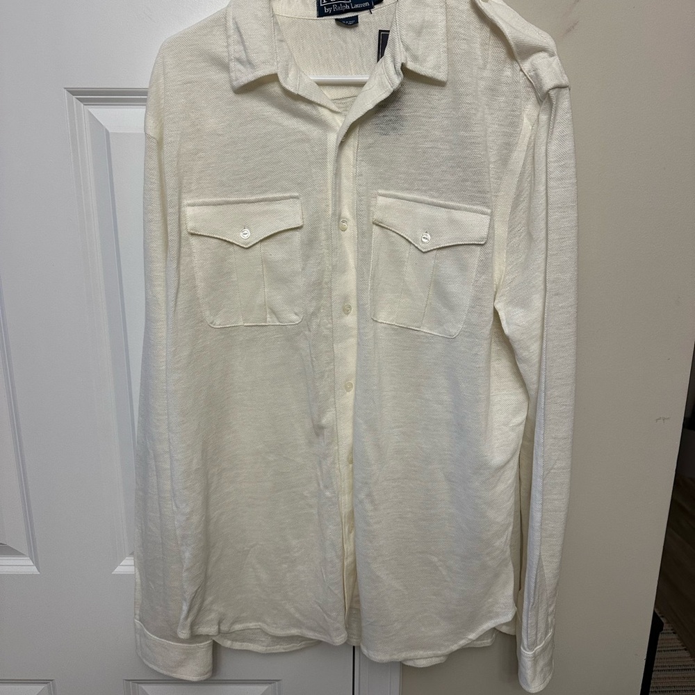 Ralph Lauren Cream Linen Polo Shirt